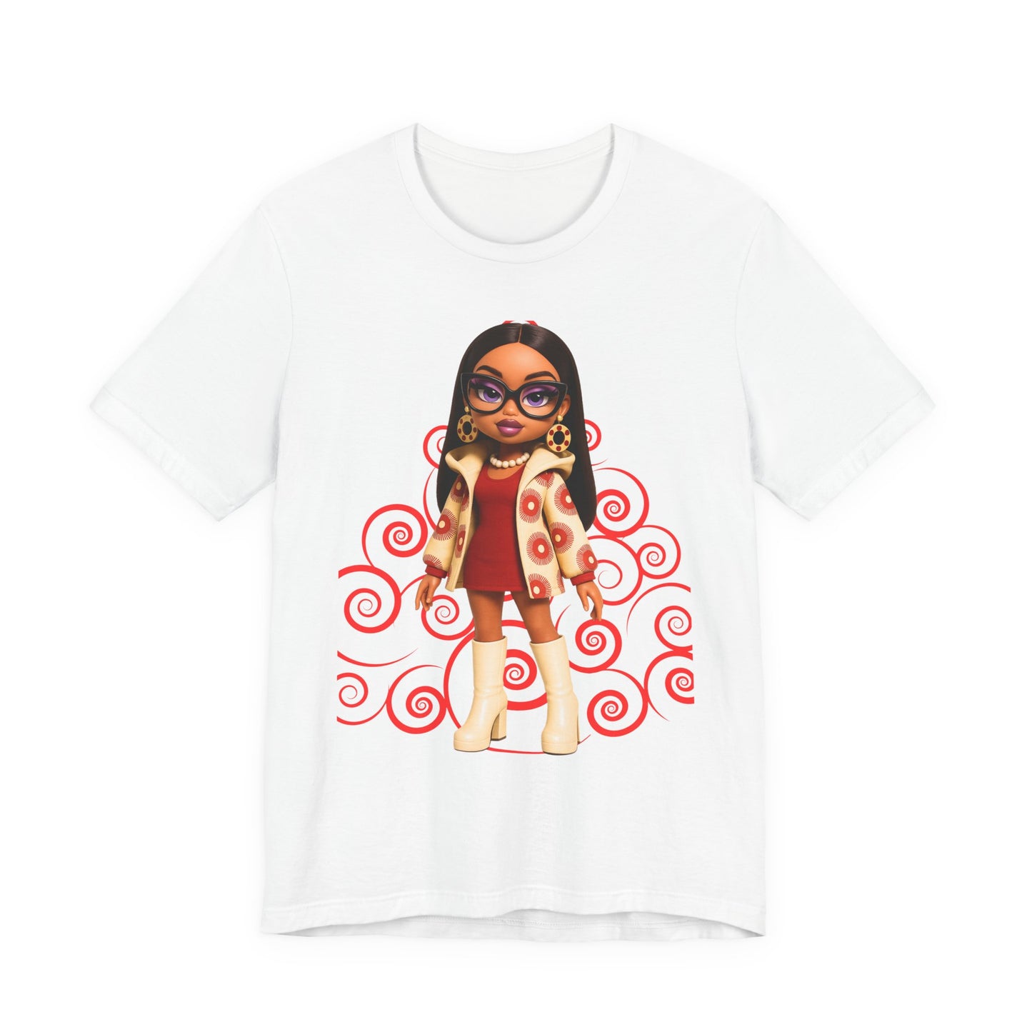 Chic Cartoon Graphic Tee, Cool Casual Shirt, Trendy Gift for Her, Fun Everyday Wear, Perfect for Birthdays or Holidays