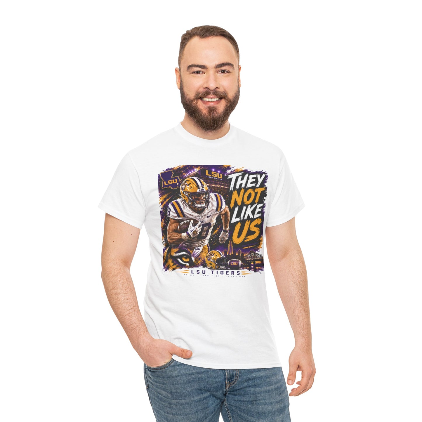 LSU Tigers "They Not Like Us" Football T-Shirt