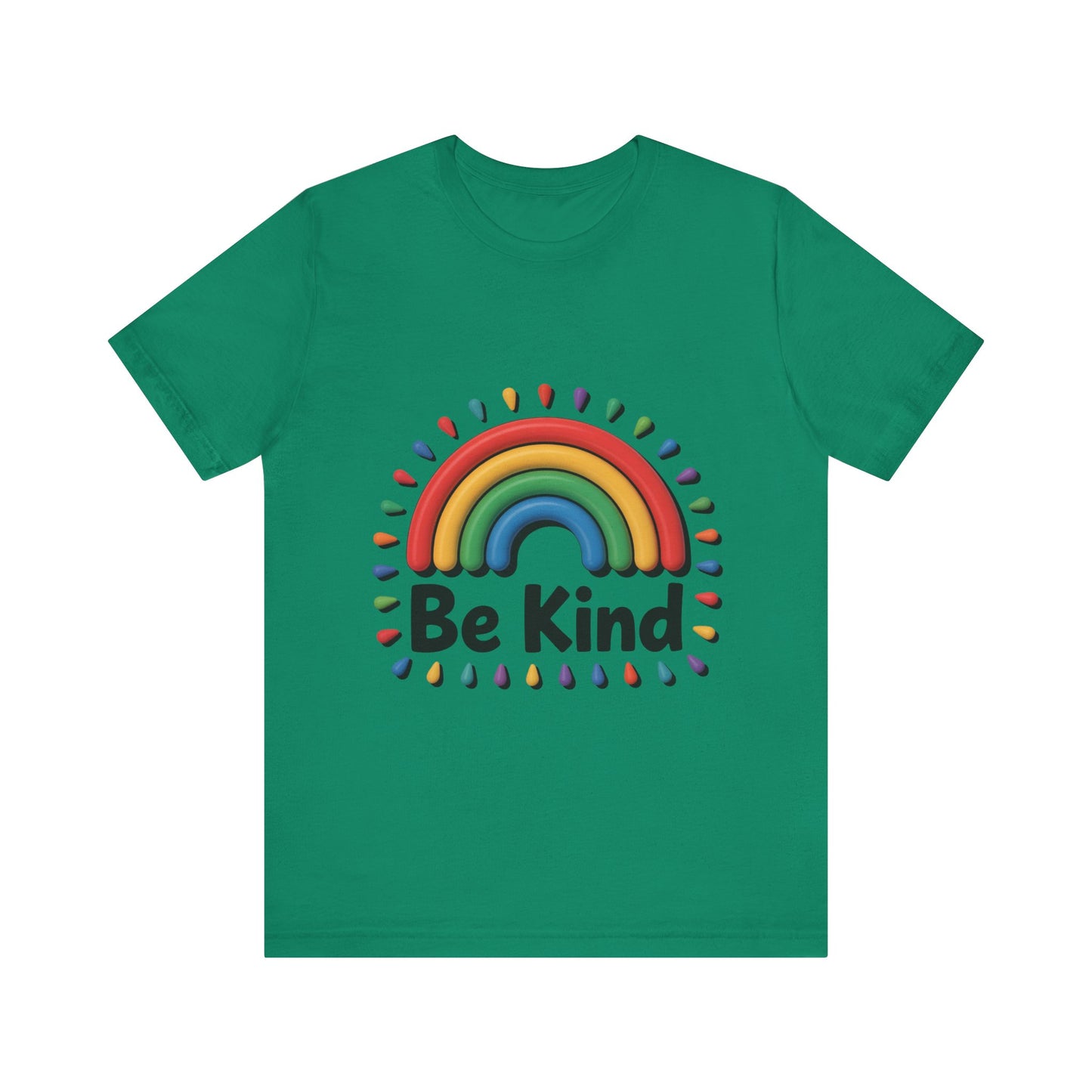 Be Kind Rainbow Tee - Unisex Jersey Short Sleeve T-Shirt, Casual Wear, Gifts for Friends, Positive Vibes, Everyday Apparel, Rainbow Shirt