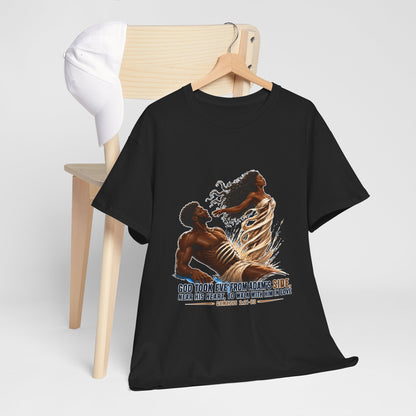 Christian Faith T-Shirt – 'God Took Eve From Adam's Side' Biblical Couple Tee