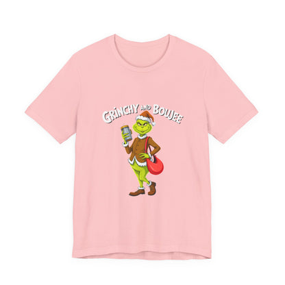 Grinch-Inspired Unisex Jersey Tee, Holiday T-Shirt, Christmas Gift, Fun Graphic Tee, Festive Apparel, Grinch Lover Merch