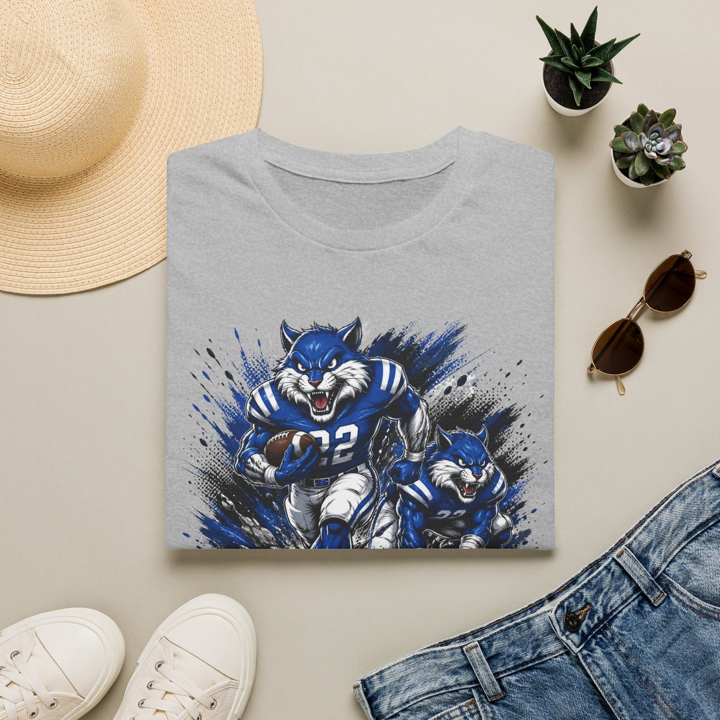 Varnado High School Wildcats Football Mascot T-Shirt