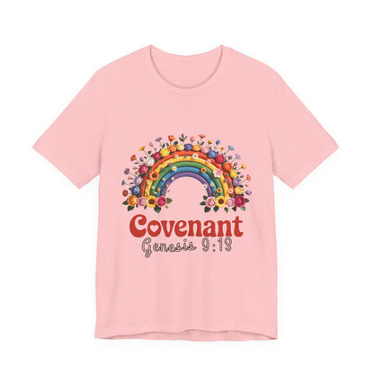 Rainbow Covenant Tee, Unisex T-Shirt, Inspirational Shirt, Gift for Faith, Bible Verse Tee, Pride Apparel