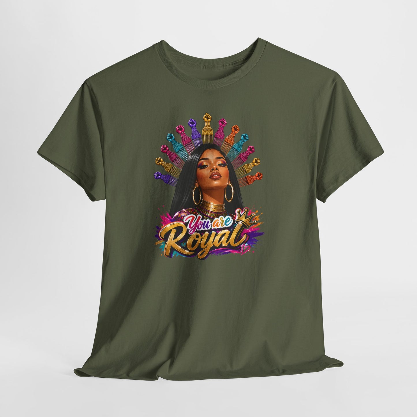 You Are Royal Graphic Tee — Empowering Black Queen Portrait T‑Shirt