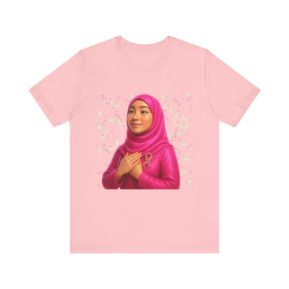 Inspirational Pink Hijab Tee, Breast Cancer Awareness Shirt, Faith & Hope Unisex T-Shirt, Modest Fashion Top, Gift for Her