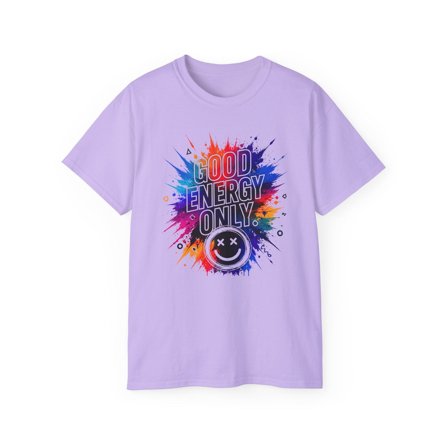 Good Energy Only T-Shirt — Colorful Splash Graphic Tee