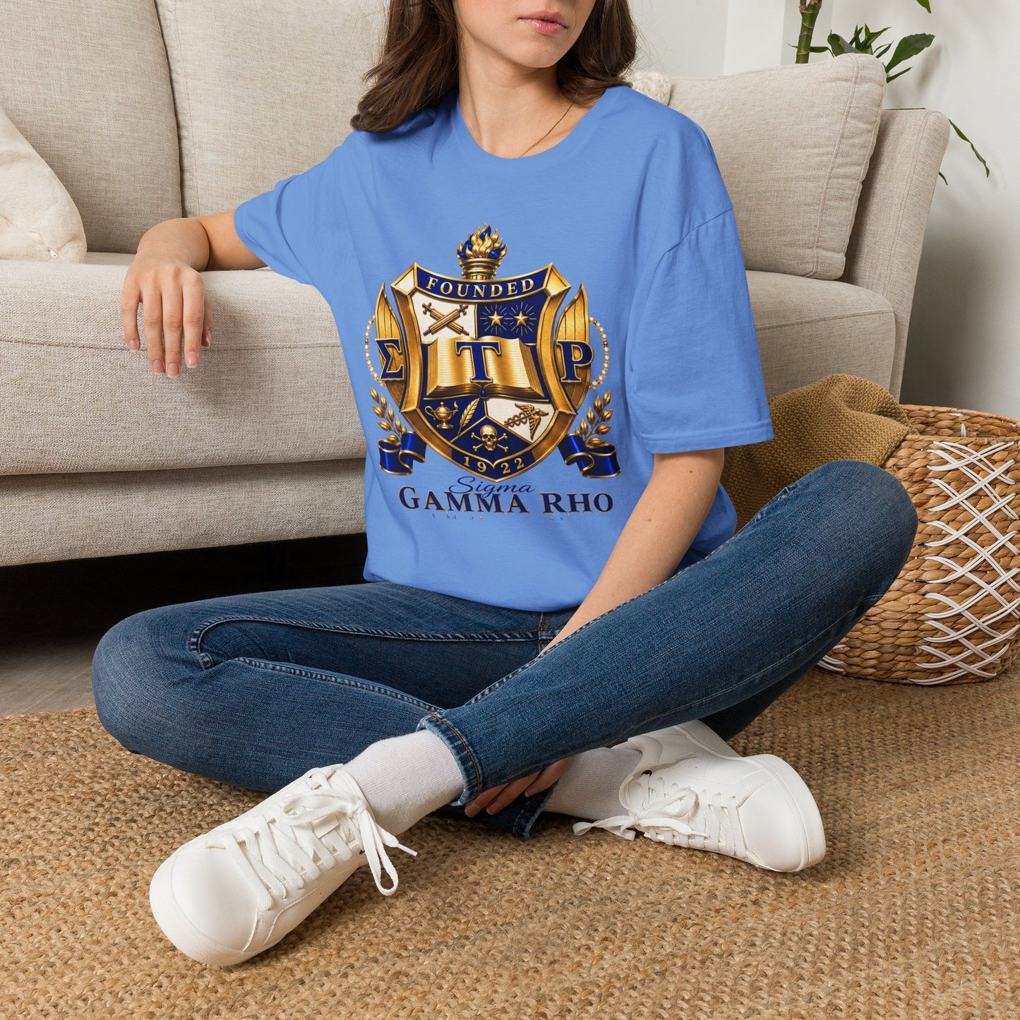 Gamma Rho Crest T-Shirt — Founded Shield Sorority Tee