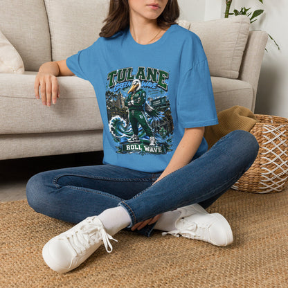 Tulane Green Wave T-Shirt – Collegiate Mascot 'Roll Wave' Fan Tee