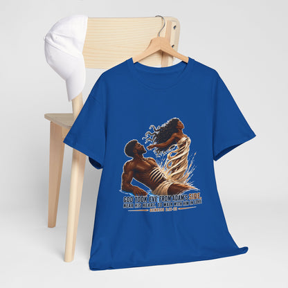 Christian Faith T-Shirt – 'God Took Eve From Adam's Side' Biblical Couple Tee