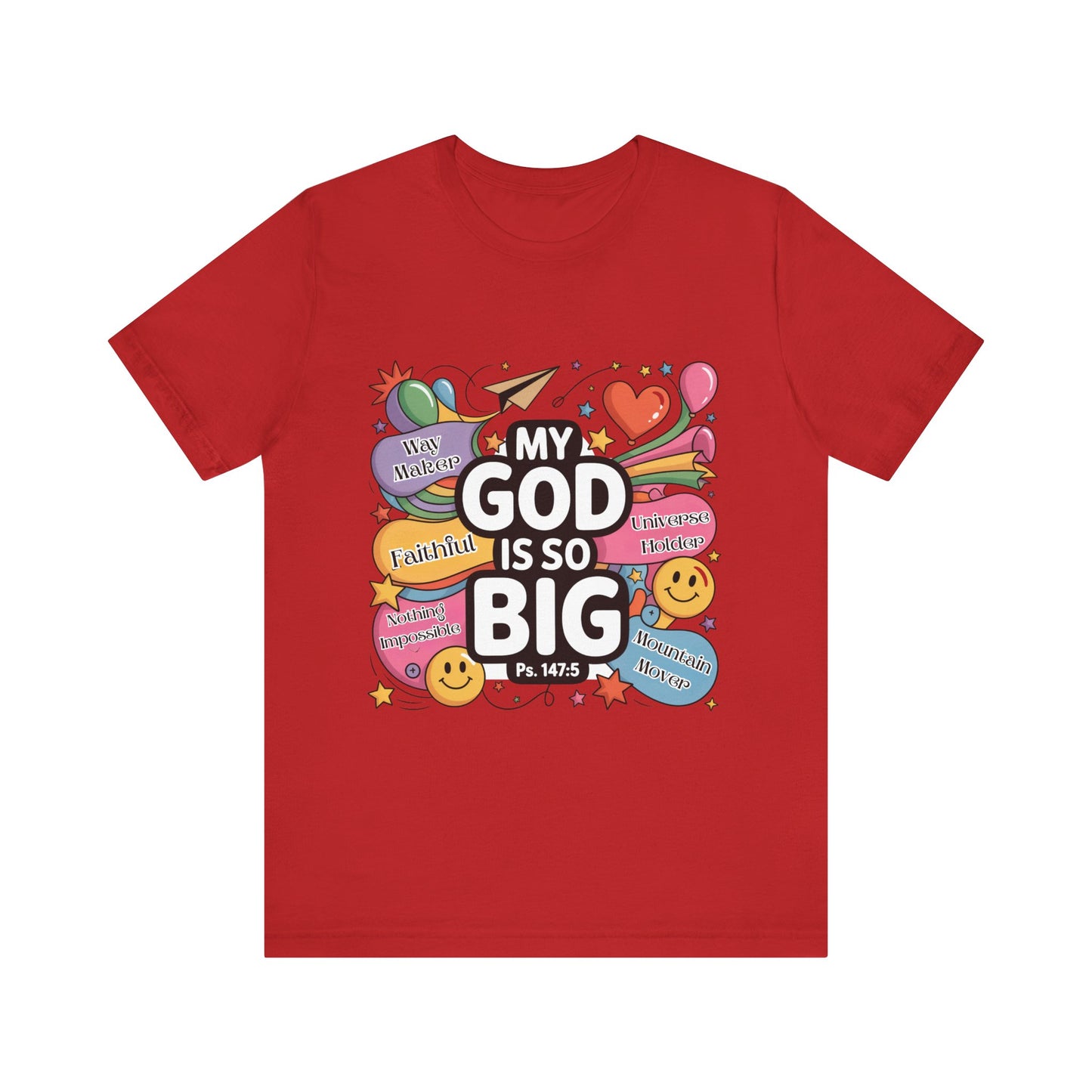 Colorful Faith-Inspired Unisex Tee, Inspirational T-Shirt for Church, Religious Gift, Everyday Wear, Fun Graphic Tee, Christian Apparel