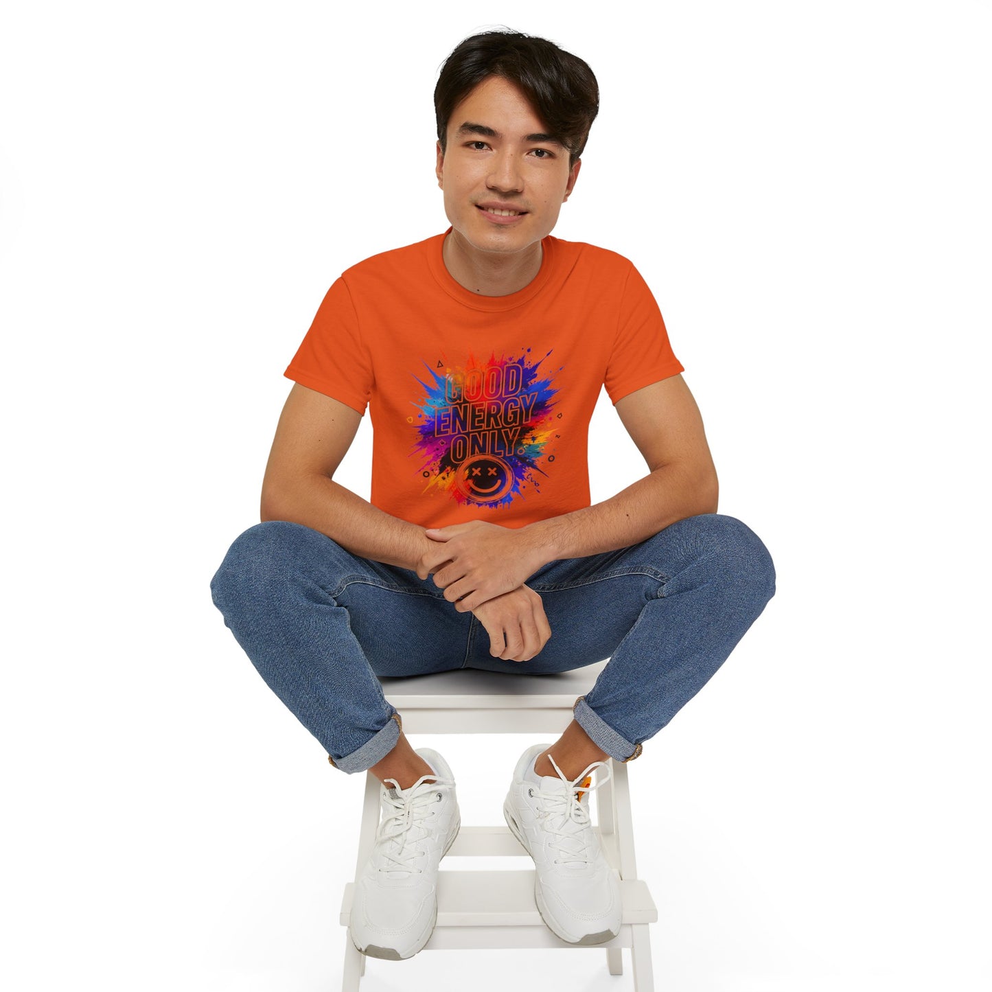 Good Energy Only T-Shirt — Colorful Splash Graphic Tee