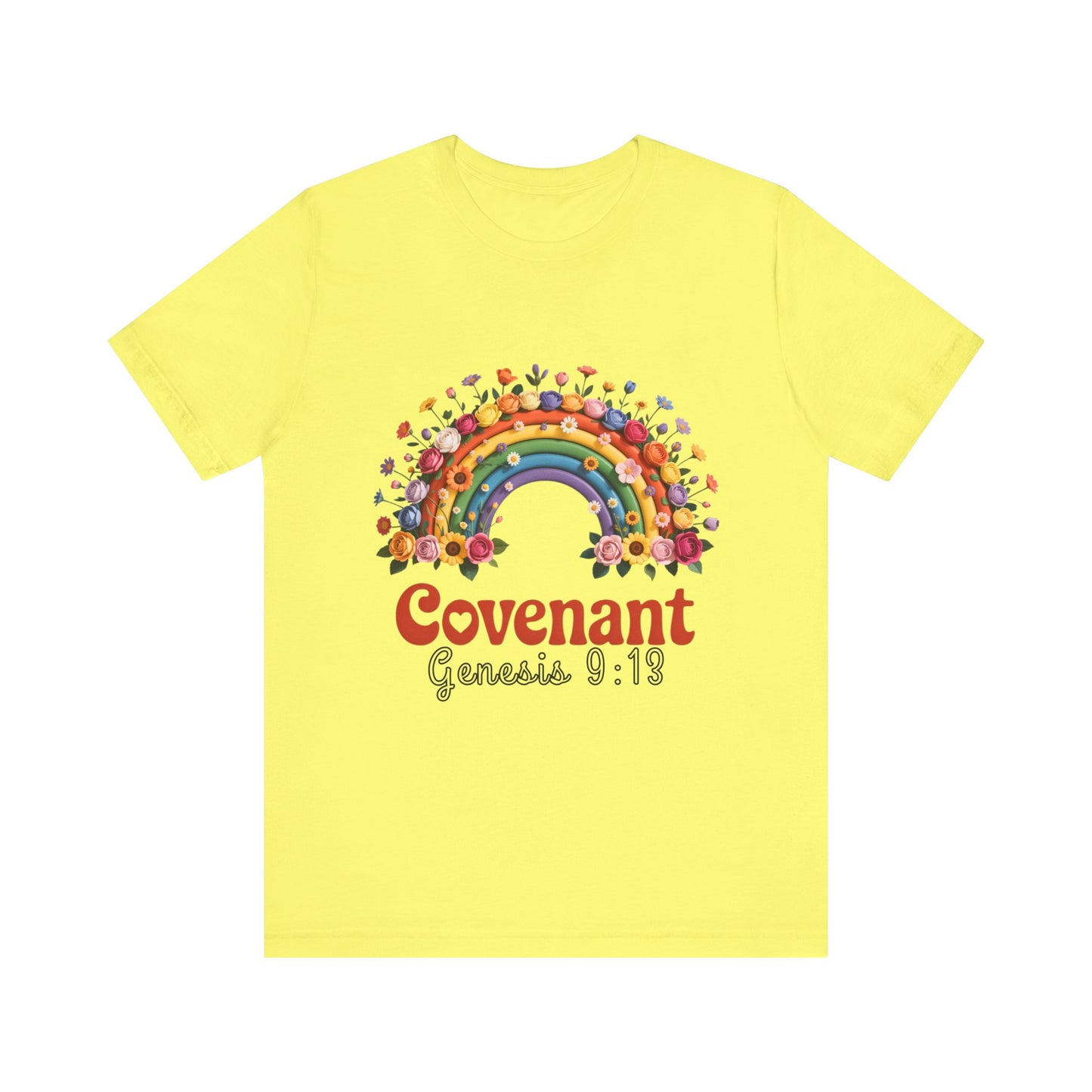 Rainbow Covenant Tee, Unisex T-Shirt, Inspirational Shirt, Gift for Faith, Bible Verse Tee, Pride Apparel