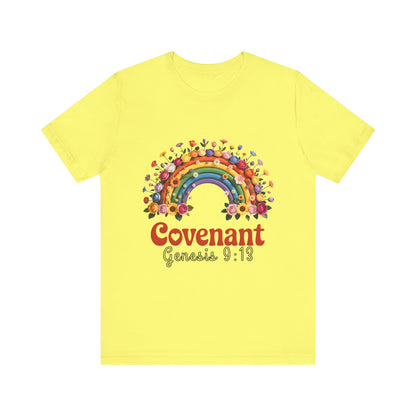 Rainbow Covenant Tee, Unisex T-Shirt, Inspirational Shirt, Gift for Faith, Bible Verse Tee, Pride Apparel