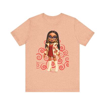 Chic Cartoon Graphic Tee, Cool Casual Shirt, Trendy Gift for Her, Fun Everyday Wear, Perfect for Birthdays or Holidays