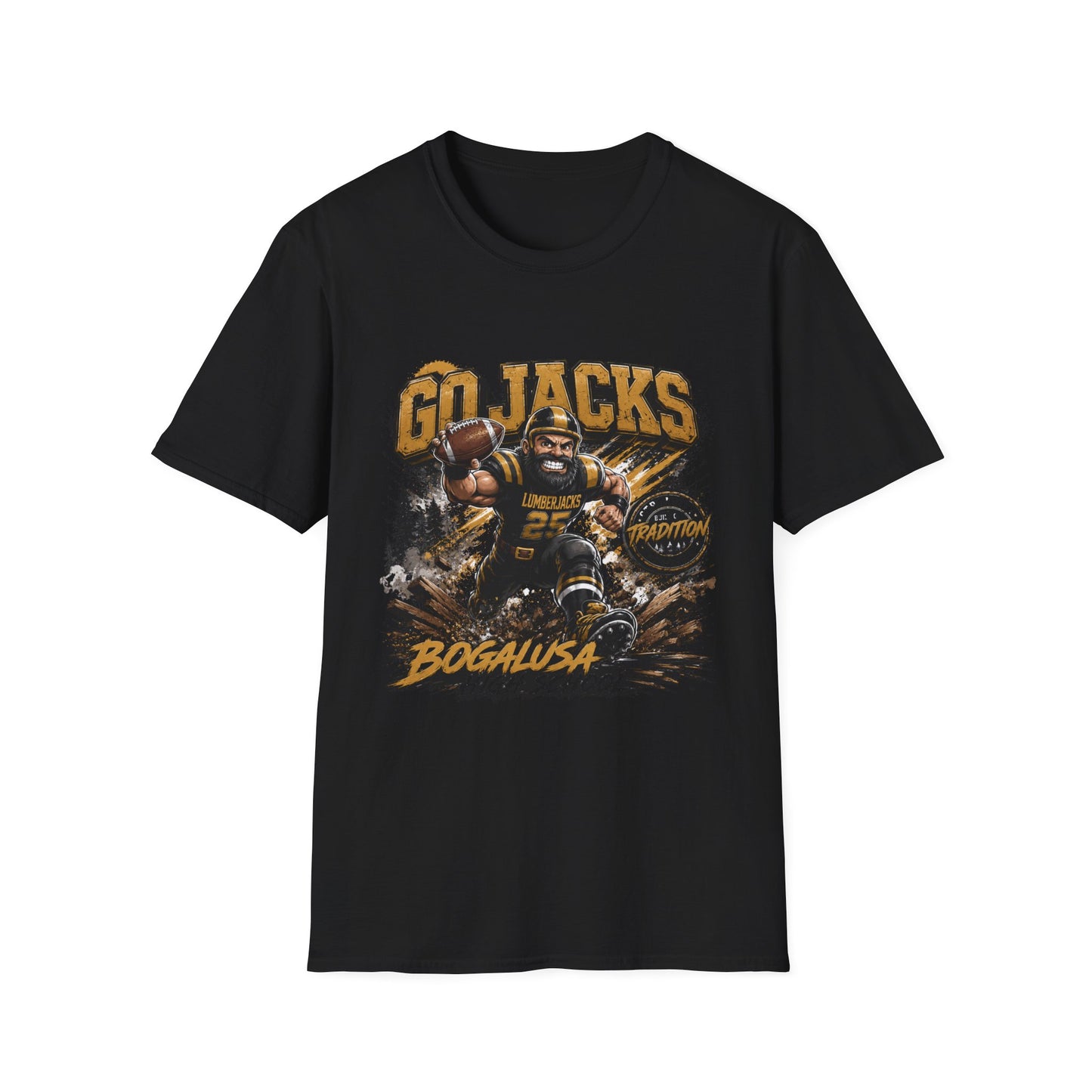 Go Jacks Football T-Shirt — Bogalusa High School Lumberjacks Fan Tee