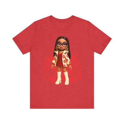 Chic Cartoon Graphic Tee, Cool Casual Shirt, Trendy Gift for Her, Fun Everyday Wear, Perfect for Birthdays or Holidays