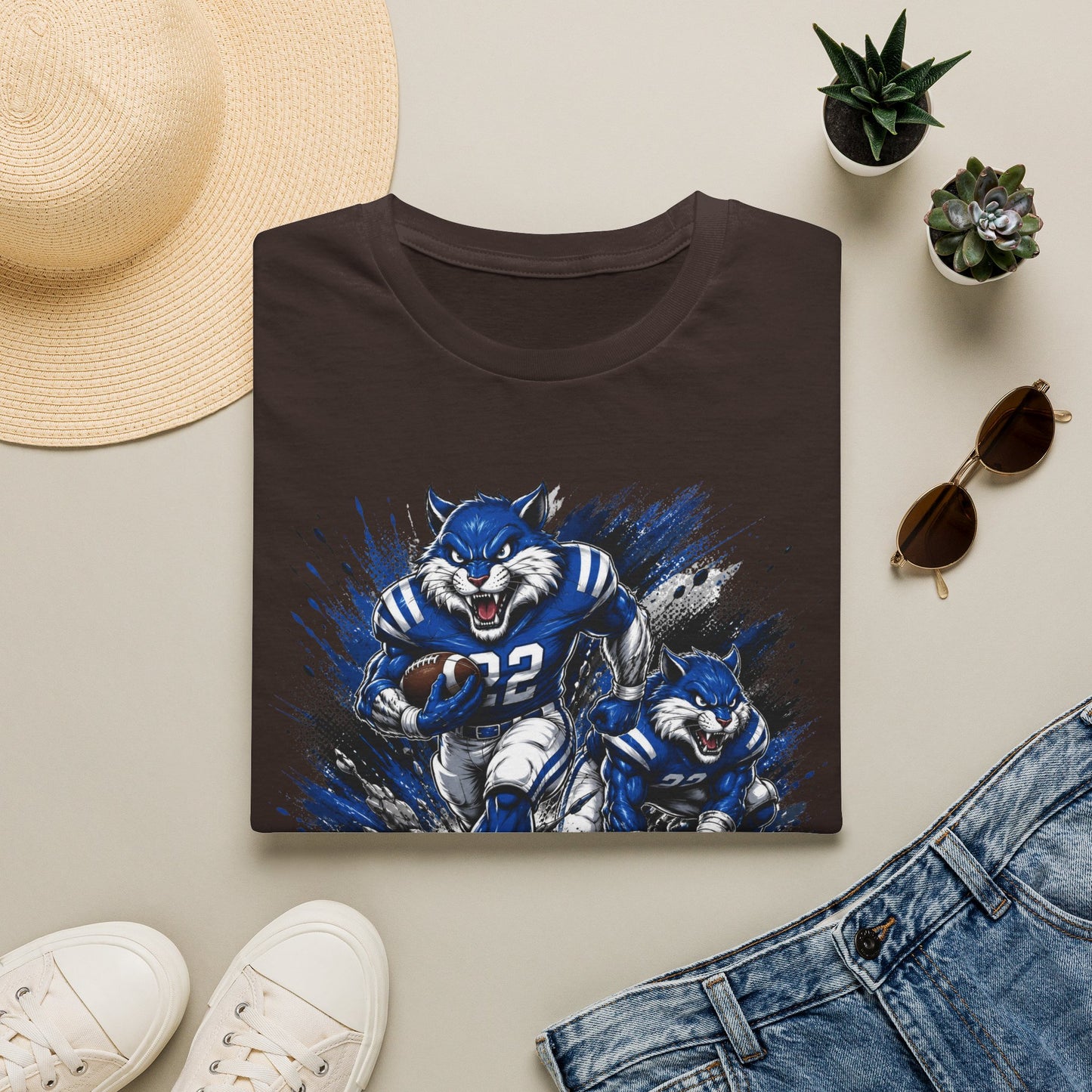 Varnado High School Wildcats Football Mascot T-Shirt