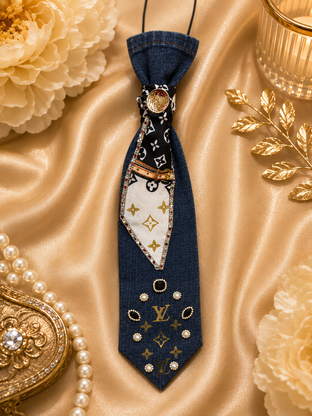 Handcrafted Denim Statement Tie