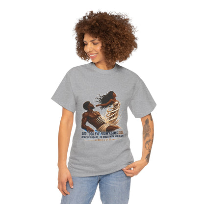 Christian Faith T-Shirt – 'God Took Eve From Adam's Side' Biblical Couple Tee