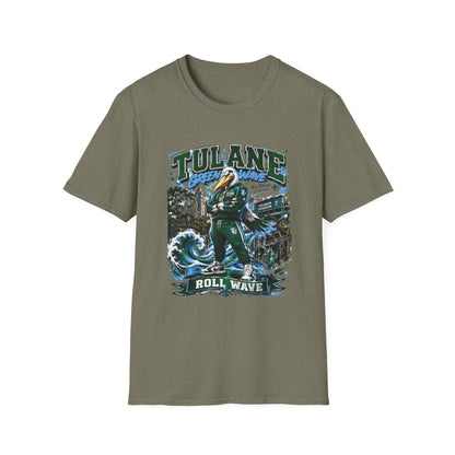Tulane Green Wave T-Shirt – Collegiate Mascot 'Roll Wave' Fan Tee