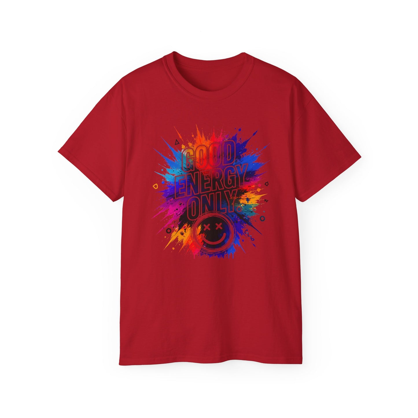 Good Energy Only T-Shirt — Colorful Splash Graphic Tee
