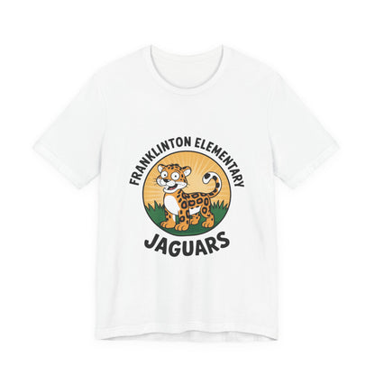 Franklinton Jaguars Short Sleeve Tee, School Spirit Apparel, Unisex Team Shirt, Kids and Adults, Back to School, Sports Events, Gifts