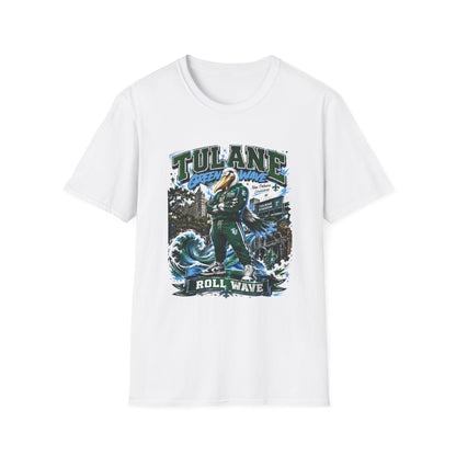 Tulane Green Wave T-Shirt – Collegiate Mascot 'Roll Wave' Fan Tee