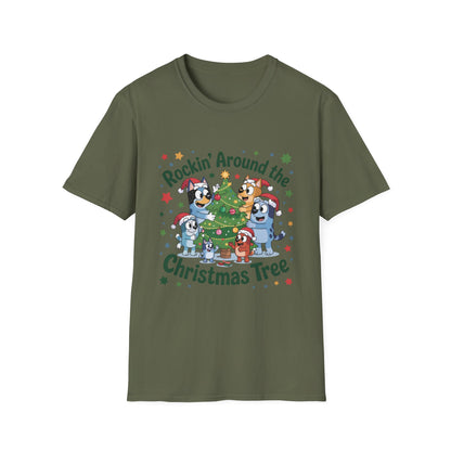 Rockin' Around the Christmas Tree T-Shirt, Holiday Tee, Christmas Gift, Family Matching Outfit, Seasonal Wear, Festive Apparel