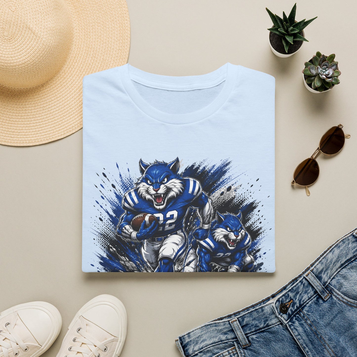 Varnado High School Wildcats Football Mascot T-Shirt
