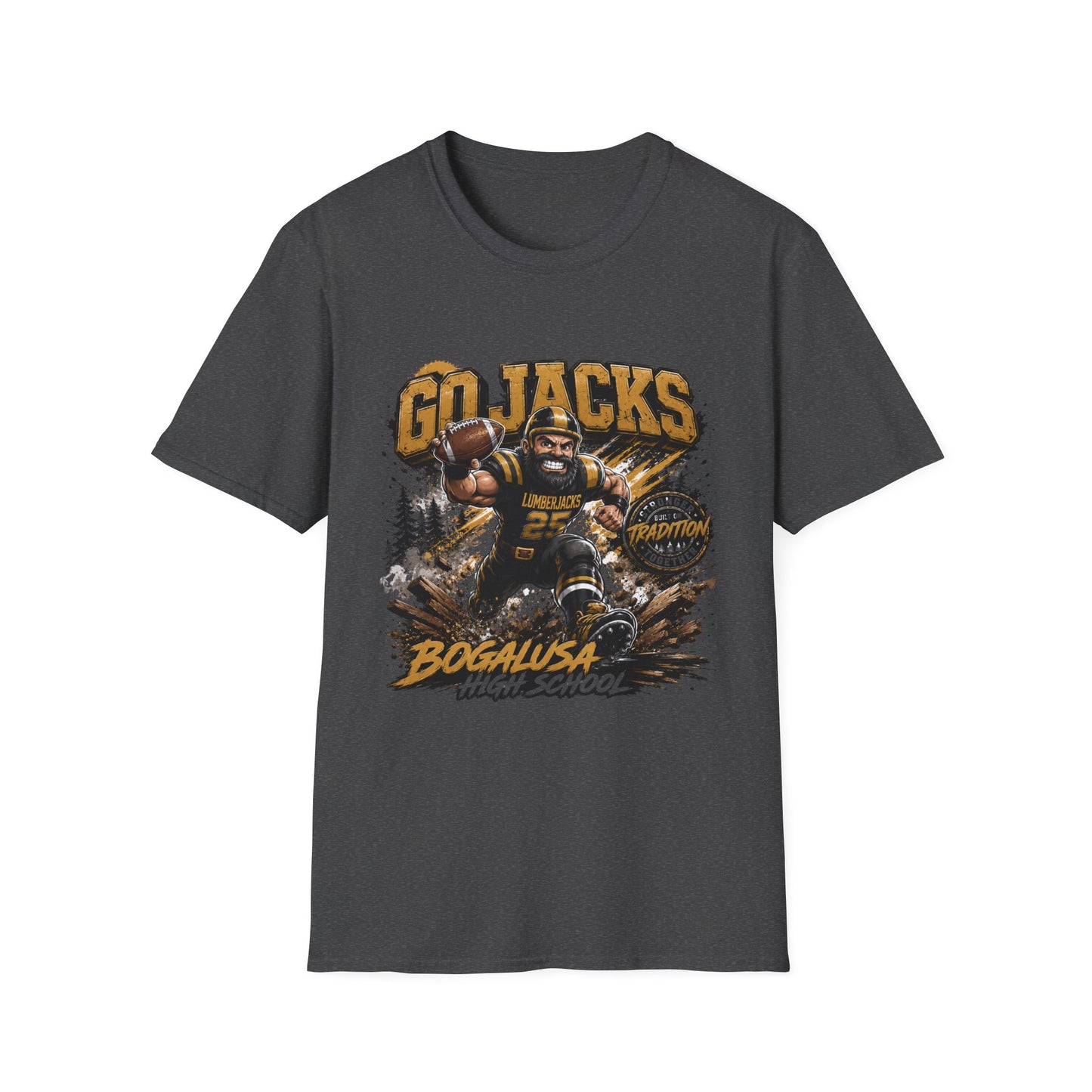 Go Jacks Football T-Shirt — Bogalusa High School Lumberjacks Fan Tee