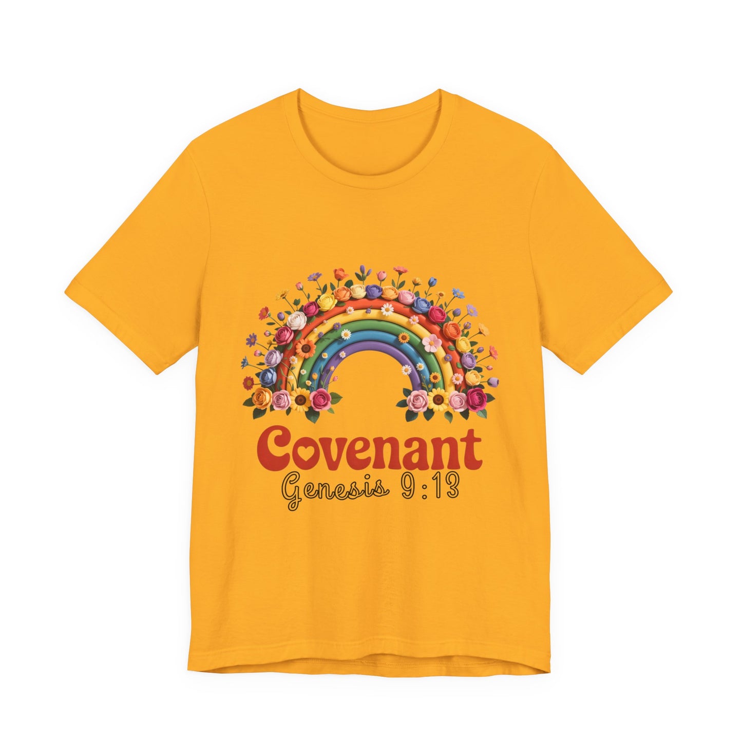 Rainbow Covenant Tee, Unisex T-Shirt, Inspirational Shirt, Gift for Faith, Bible Verse Tee, Pride Apparel