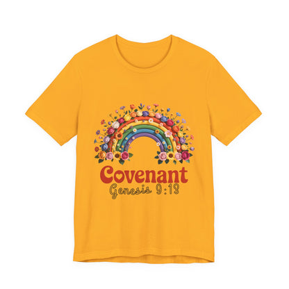Rainbow Covenant Tee, Unisex T-Shirt, Inspirational Shirt, Gift for Faith, Bible Verse Tee, Pride Apparel
