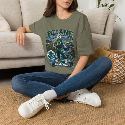 Tulane Green Wave T-Shirt – Collegiate Mascot 'Roll Wave' Fan Tee