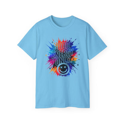 Good Energy Only T-Shirt — Colorful Splash Graphic Tee