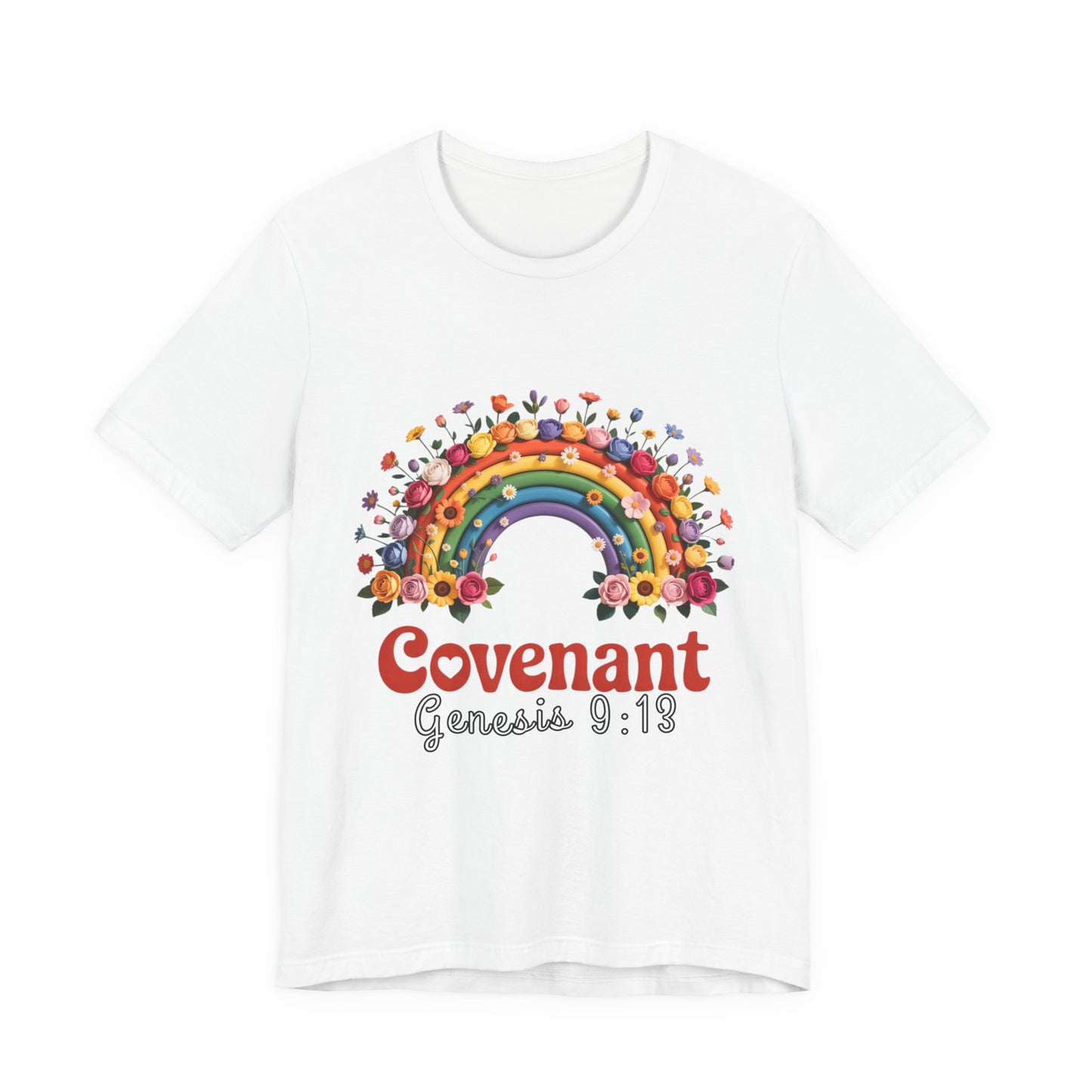 Rainbow Covenant Tee, Unisex T-Shirt, Inspirational Shirt, Gift for Faith, Bible Verse Tee, Pride Apparel