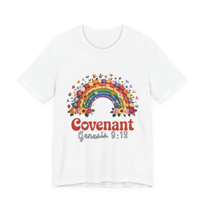 Rainbow Covenant Tee, Unisex T-Shirt, Inspirational Shirt, Gift for Faith, Bible Verse Tee, Pride Apparel