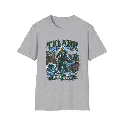 Tulane Green Wave T-Shirt – Collegiate Mascot 'Roll Wave' Fan Tee