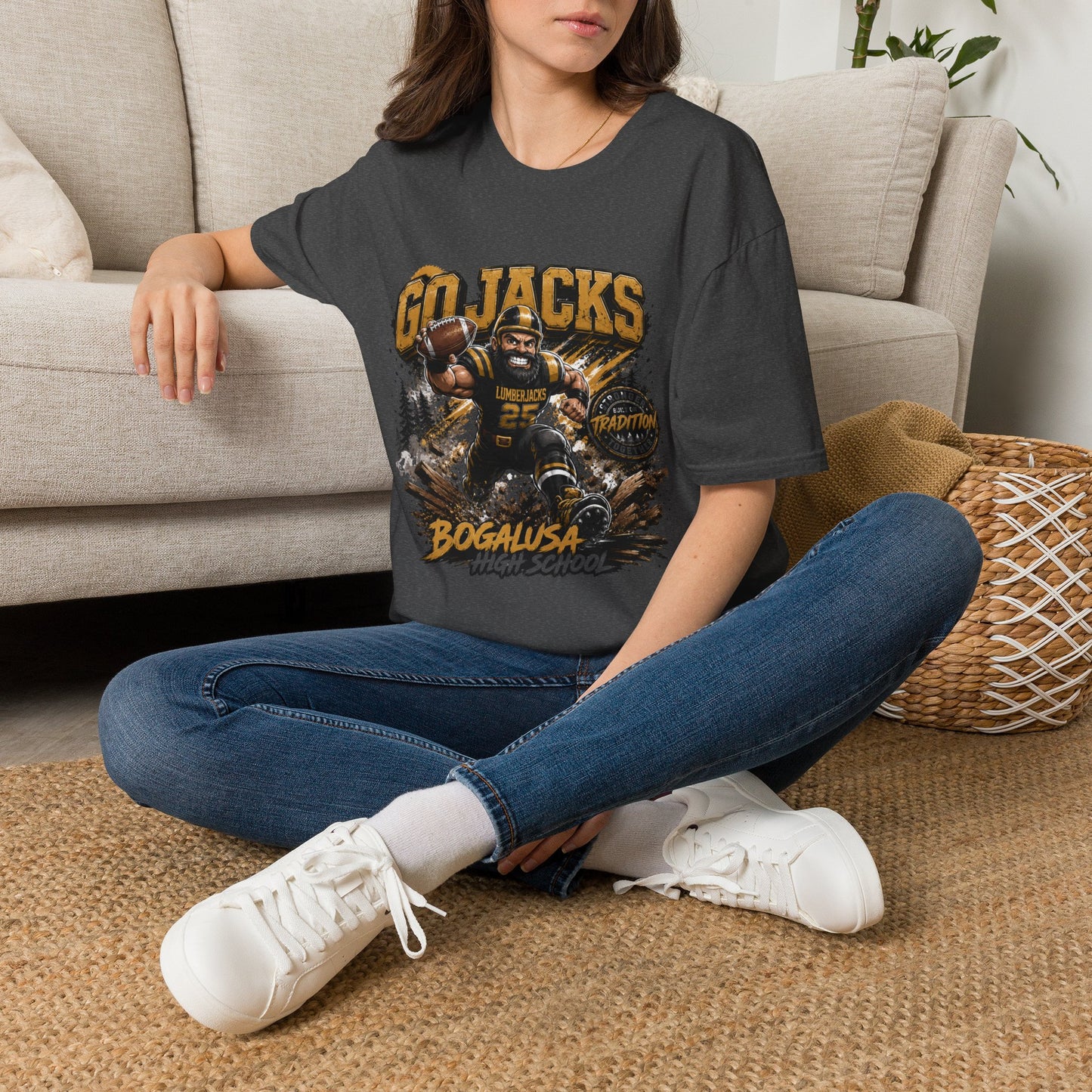 Go Jacks Football T-Shirt — Bogalusa High School Lumberjacks Fan Tee