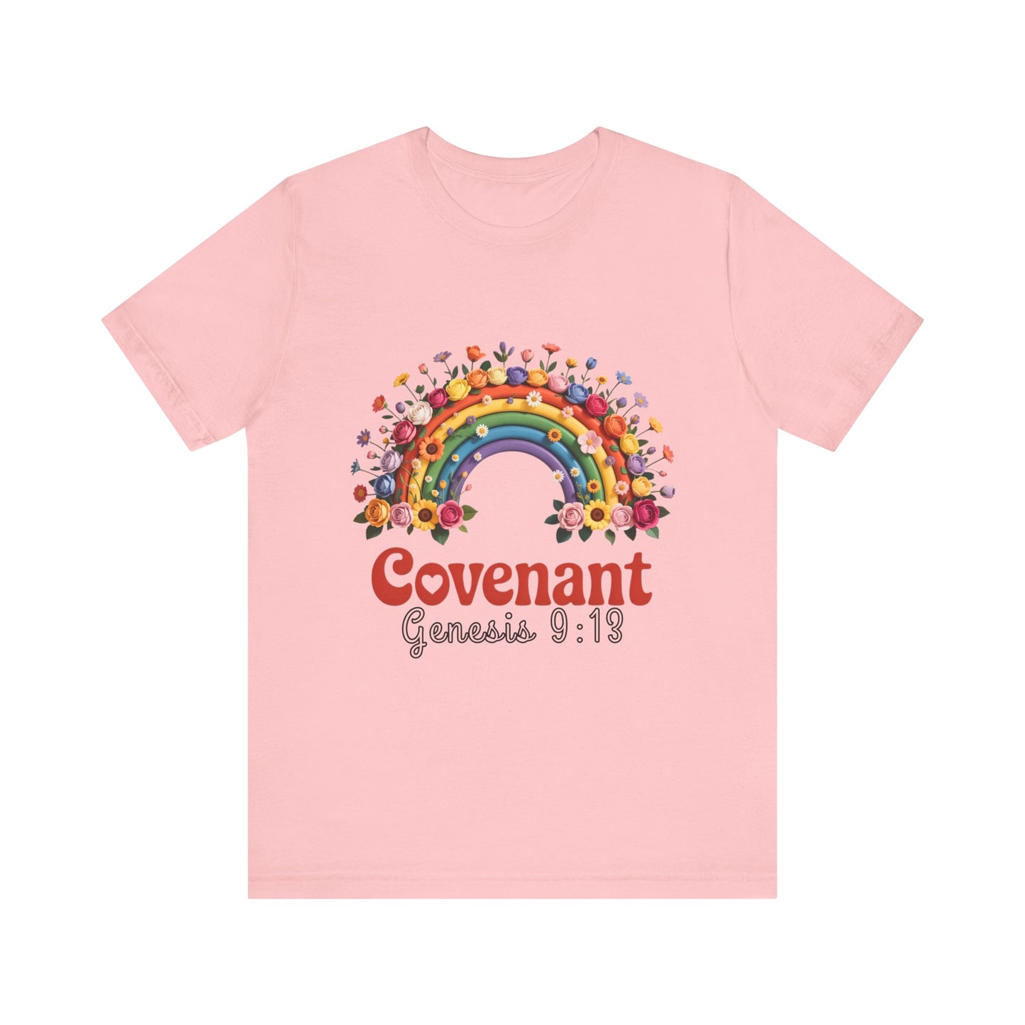 Rainbow Covenant Tee, Unisex T-Shirt, Inspirational Shirt, Gift for Faith, Bible Verse Tee, Pride Apparel