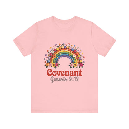 Rainbow Covenant Tee, Unisex T-Shirt, Inspirational Shirt, Gift for Faith, Bible Verse Tee, Pride Apparel