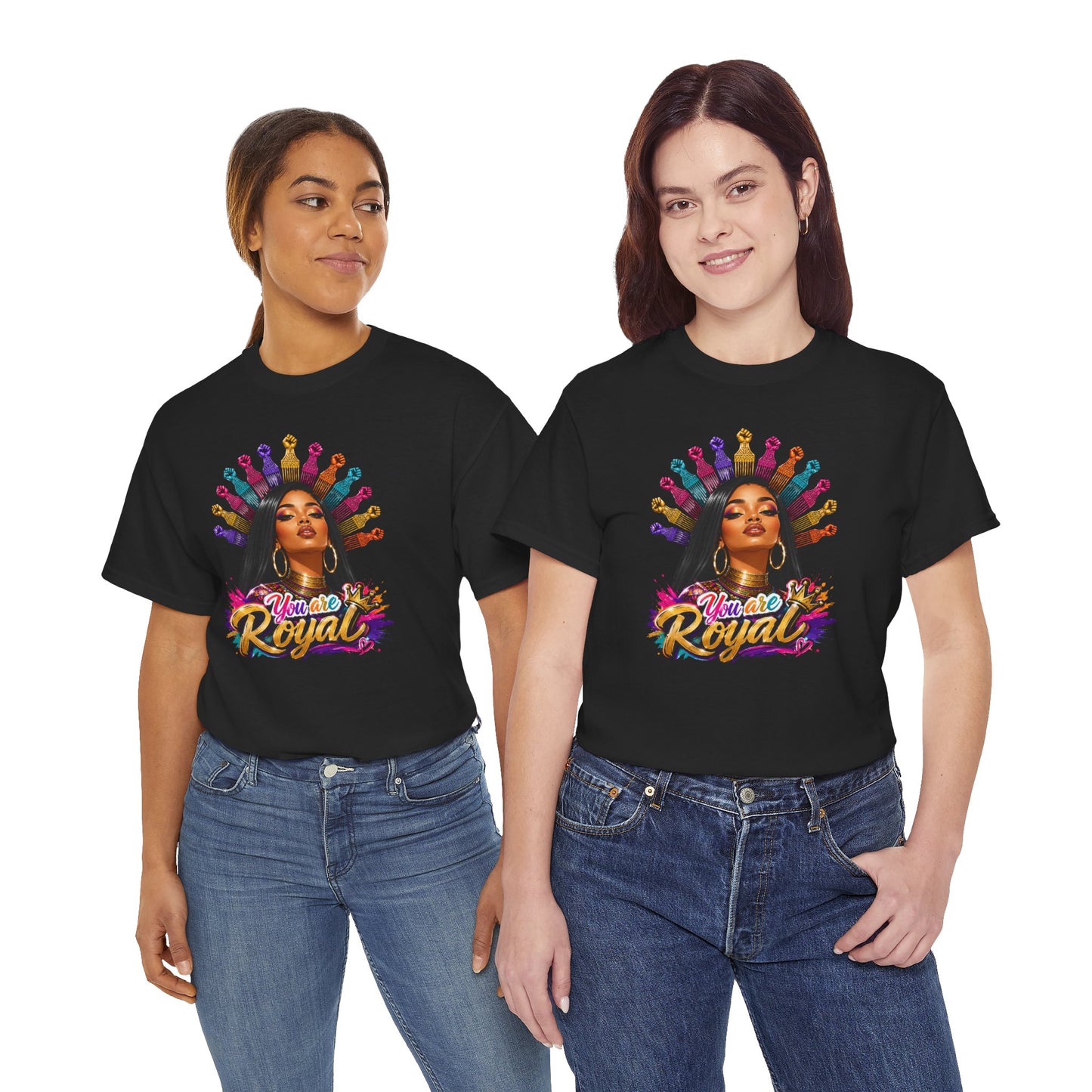You Are Royal Graphic Tee — Empowering Black Queen Portrait T‑Shirt