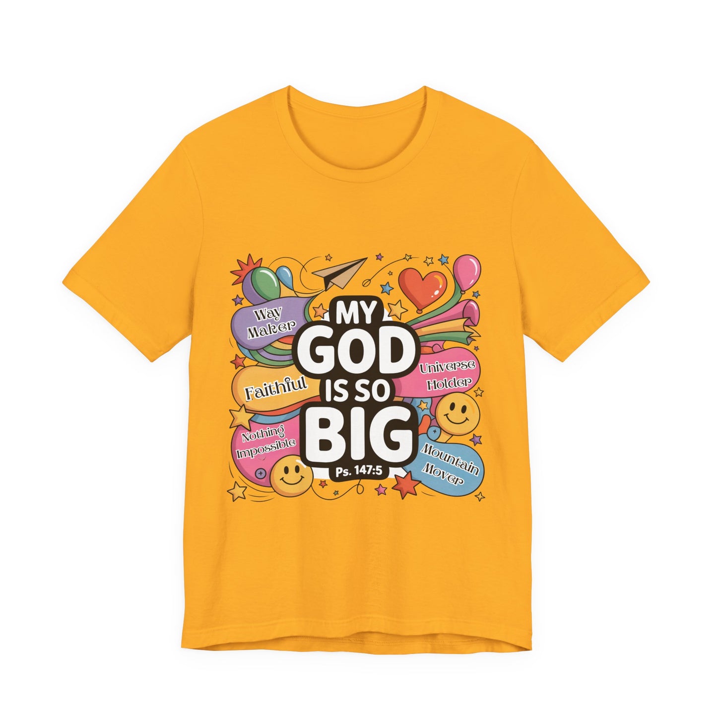 Colorful Faith-Inspired Unisex Tee, Inspirational T-Shirt for Church, Religious Gift, Everyday Wear, Fun Graphic Tee, Christian Apparel
