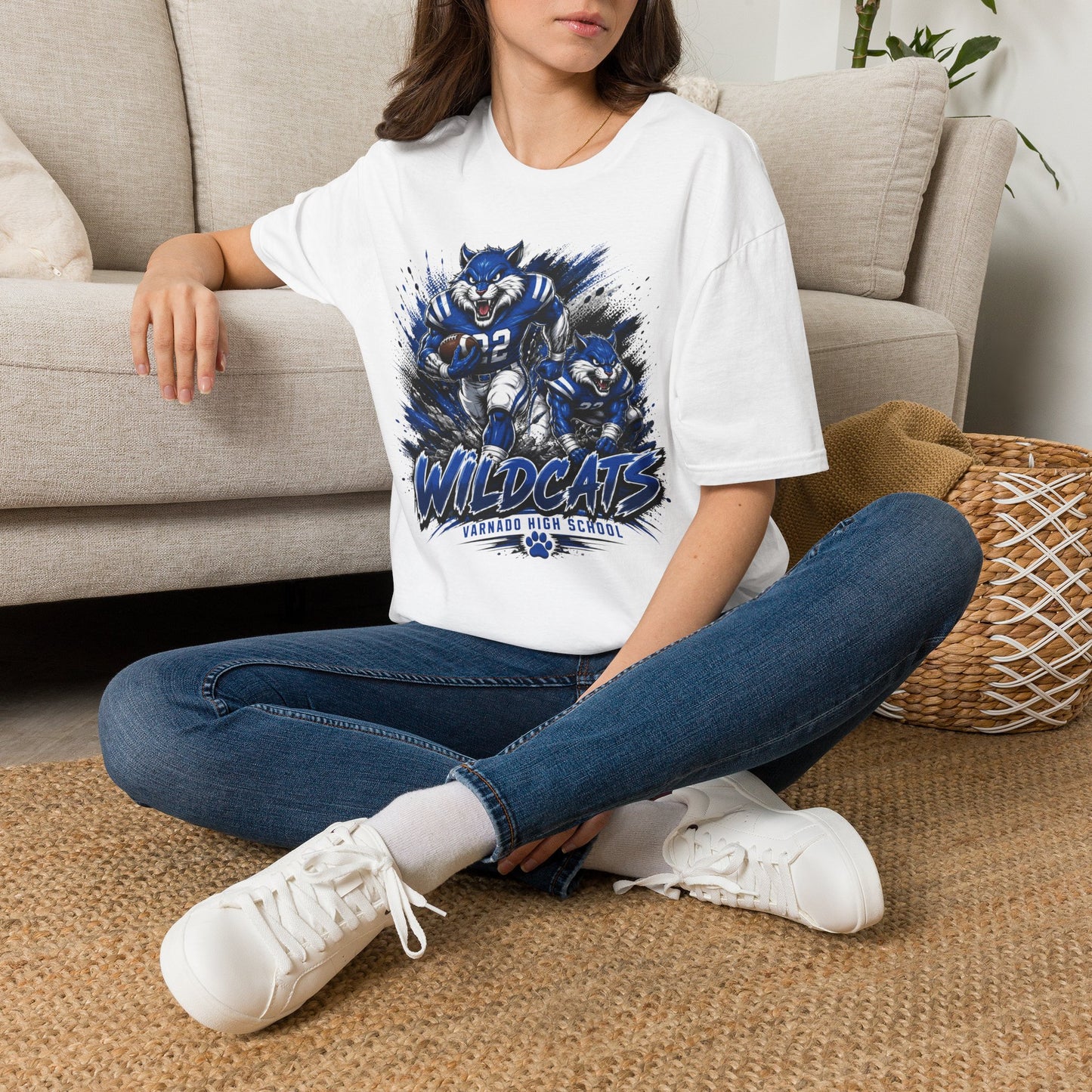 Varnado High School Wildcats Football Mascot T-Shirt