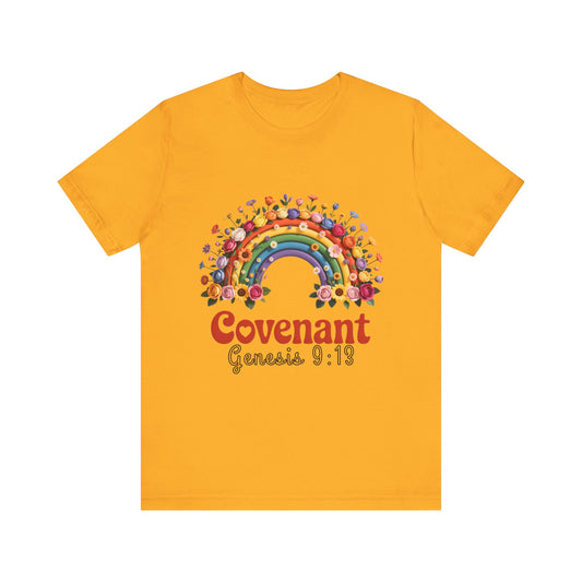 Rainbow Covenant Tee, Unisex T-Shirt, Inspirational Shirt, Gift for Faith, Bible Verse Tee, Pride Apparel