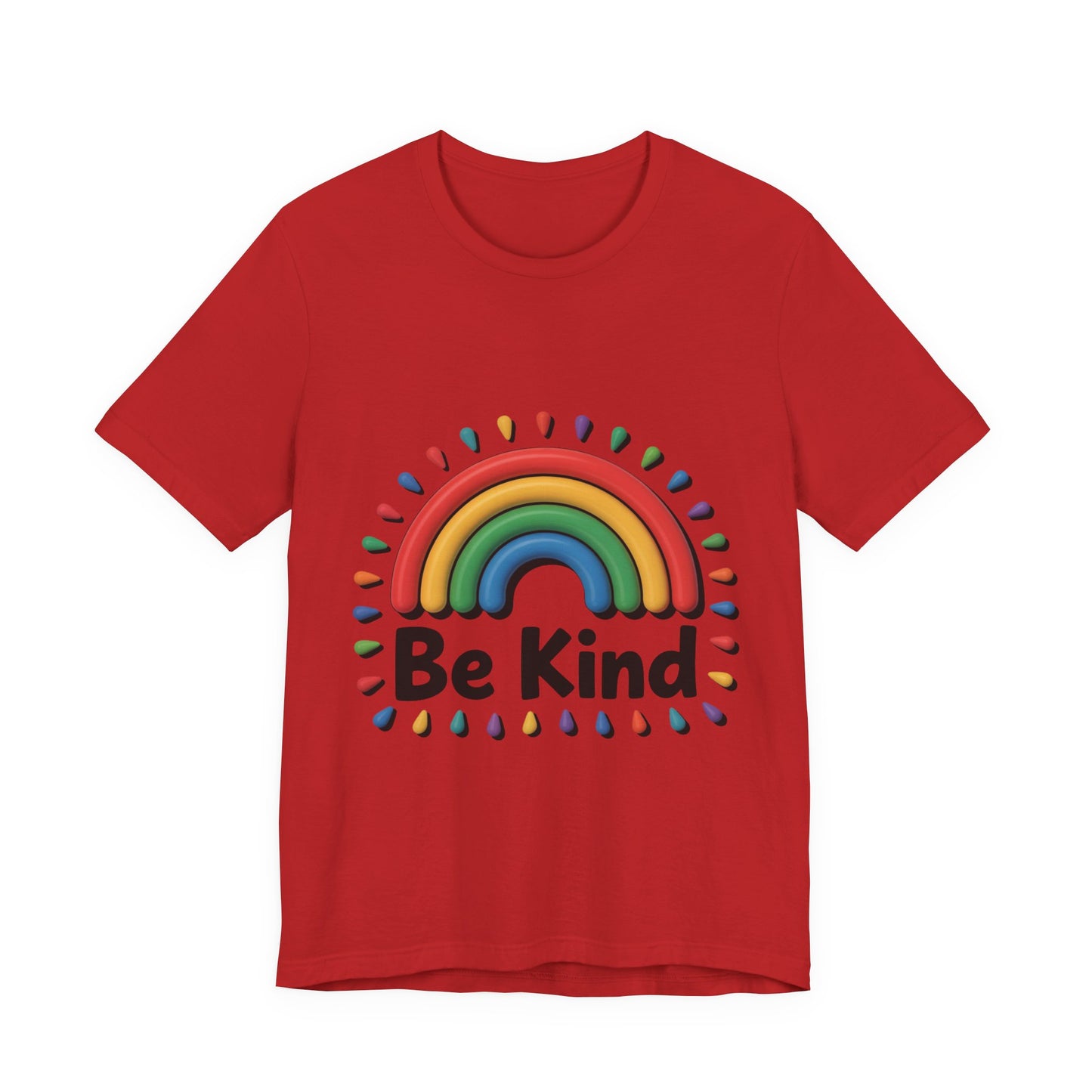 Be Kind Rainbow Tee - Unisex Jersey Short Sleeve T-Shirt, Casual Wear, Gifts for Friends, Positive Vibes, Everyday Apparel, Rainbow Shirt