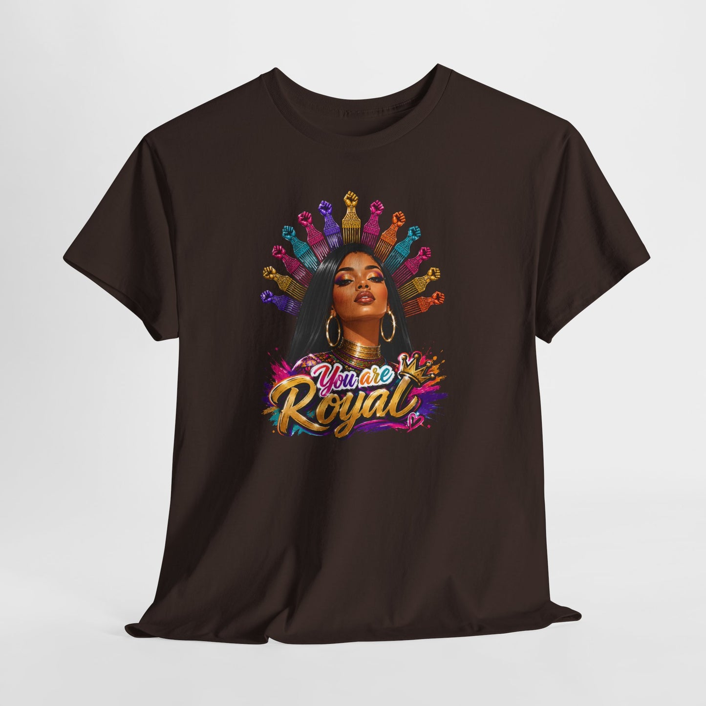 You Are Royal Graphic Tee — Empowering Black Queen Portrait T‑Shirt