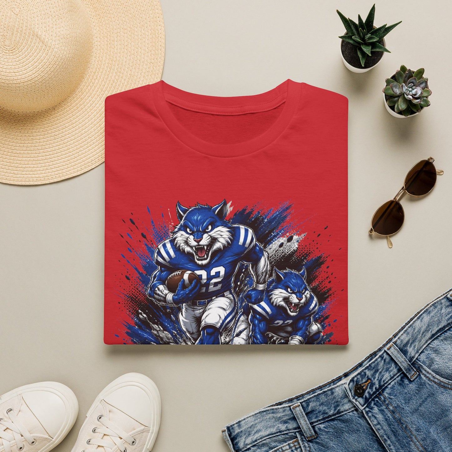 Varnado High School Wildcats Football Mascot T-Shirt