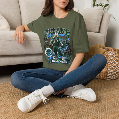 Tulane Green Wave T-Shirt – Collegiate Mascot 'Roll Wave' Fan Tee