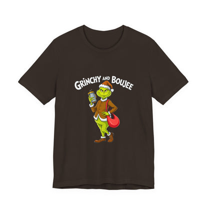 Grinch-Inspired Unisex Jersey Tee, Holiday T-Shirt, Christmas Gift, Fun Graphic Tee, Festive Apparel, Grinch Lover Merch