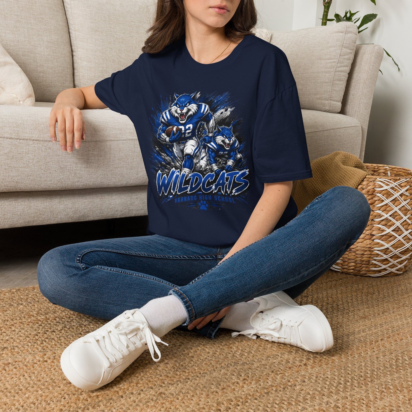 Varnado High School Wildcats Football Mascot T-Shirt